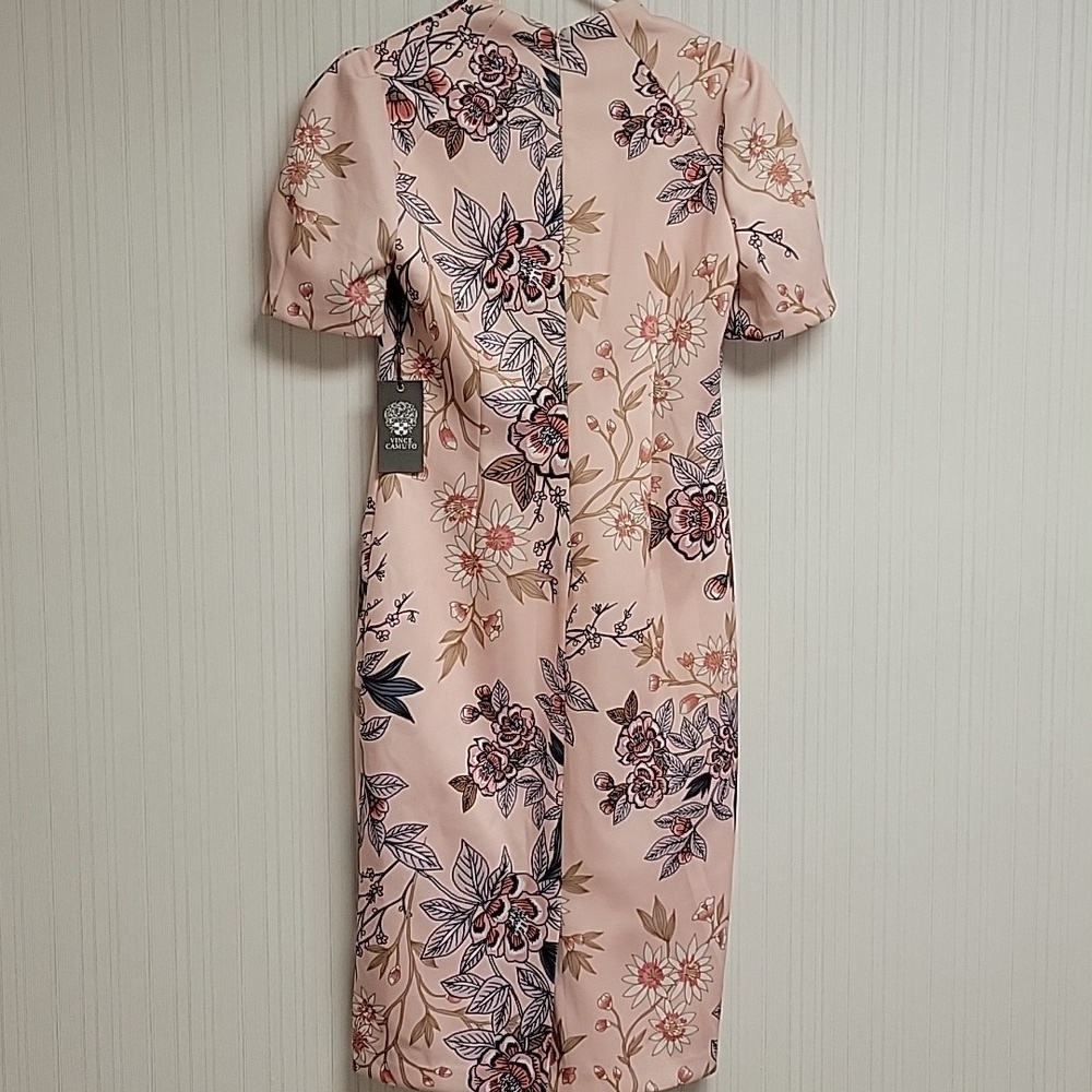 Vince Camuto Women's Pink Floral Scuba Sheath Dress, Sz 4. New With Tags - Picture 4 of 8